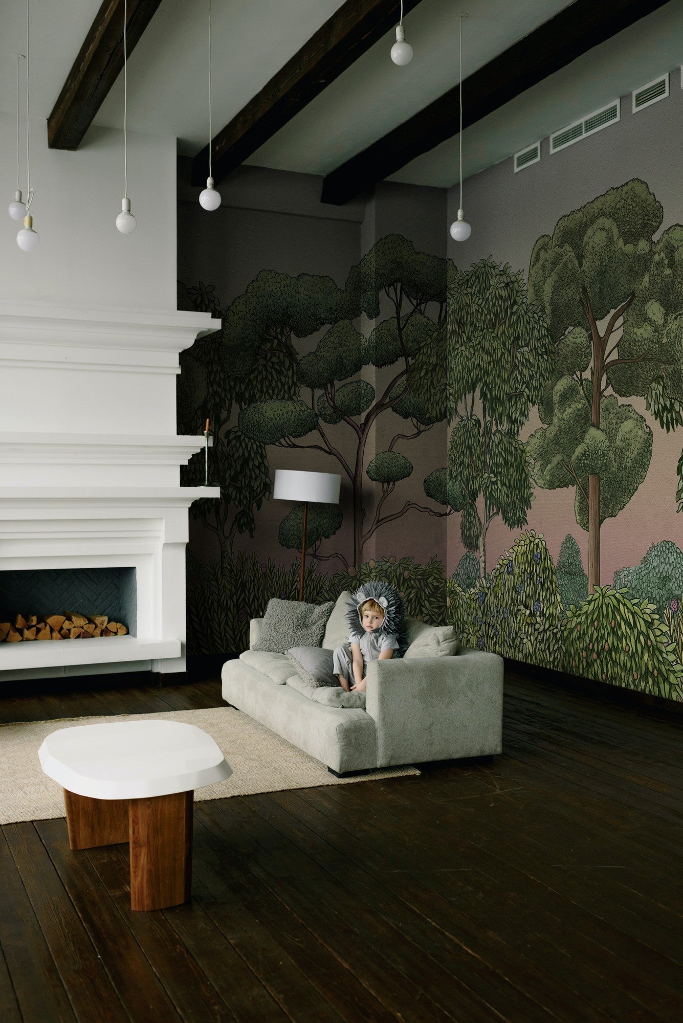 9700091 Green Forest Dawn Random Kids Mural by Coordonné