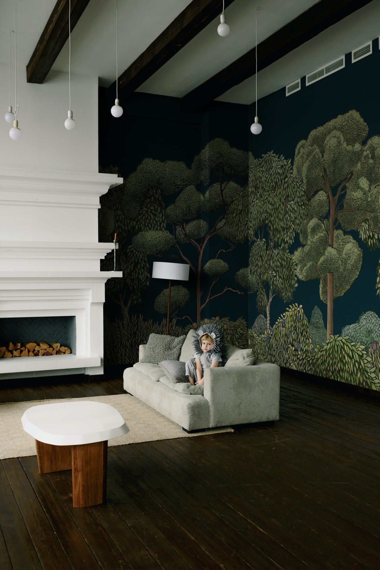 9700093 Green Forest Midnight Random Kids Mural by Coordonné