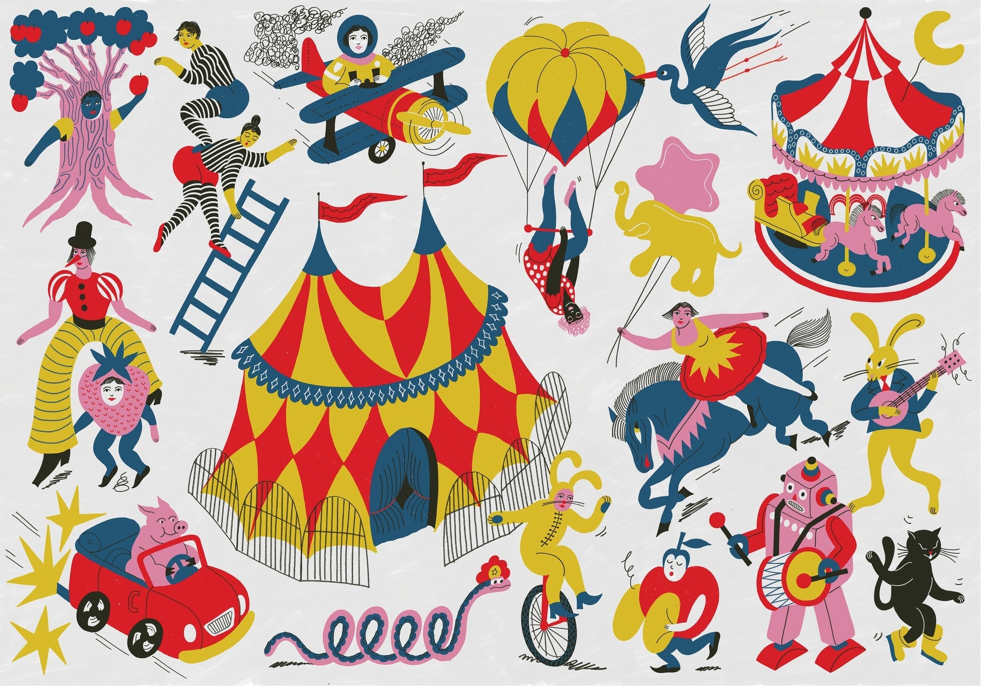 9700110 Magic Circus Wild Random Kids Mural by Coordonné