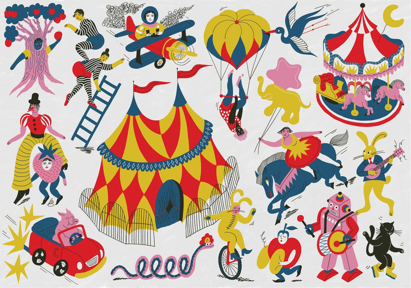 9700110 Magic Circus Wild Random Kids Mural by Coordonné
