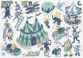 Magic Circus Mint Random Kids Mural by Coordonné