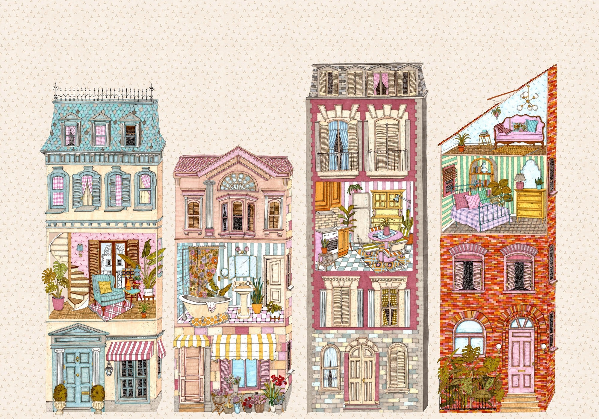 9700120 Dolls´House Cream Random Kids Mural by Coordonné
