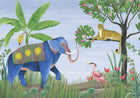 9700150 Jungle Friends Lavender Random Kids Mural by Coordonné