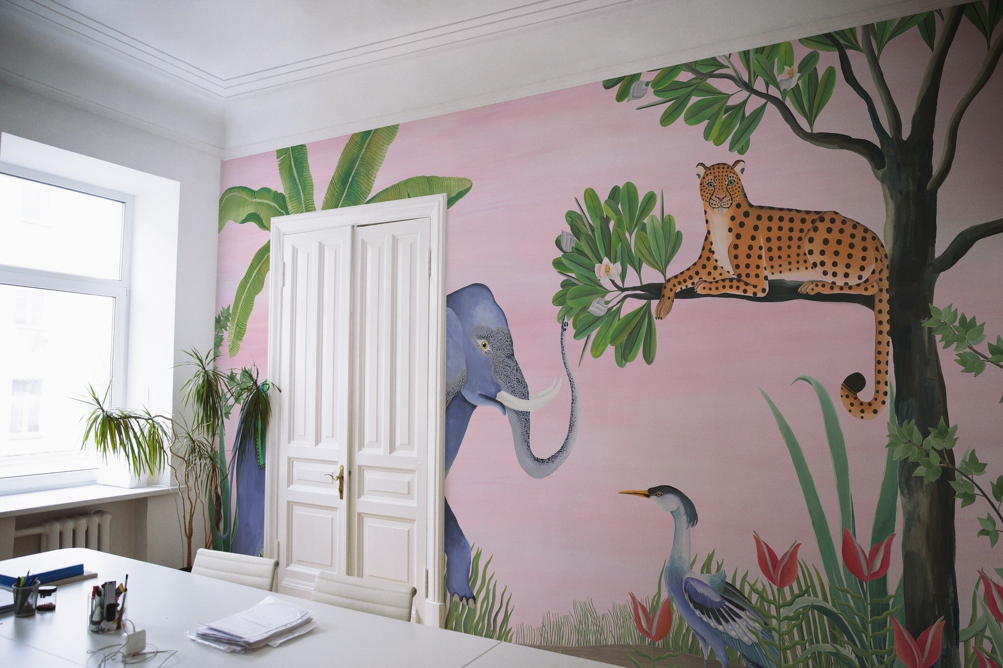 9700152 Jungle Friends Peach Random Kids Mural by Coordonné