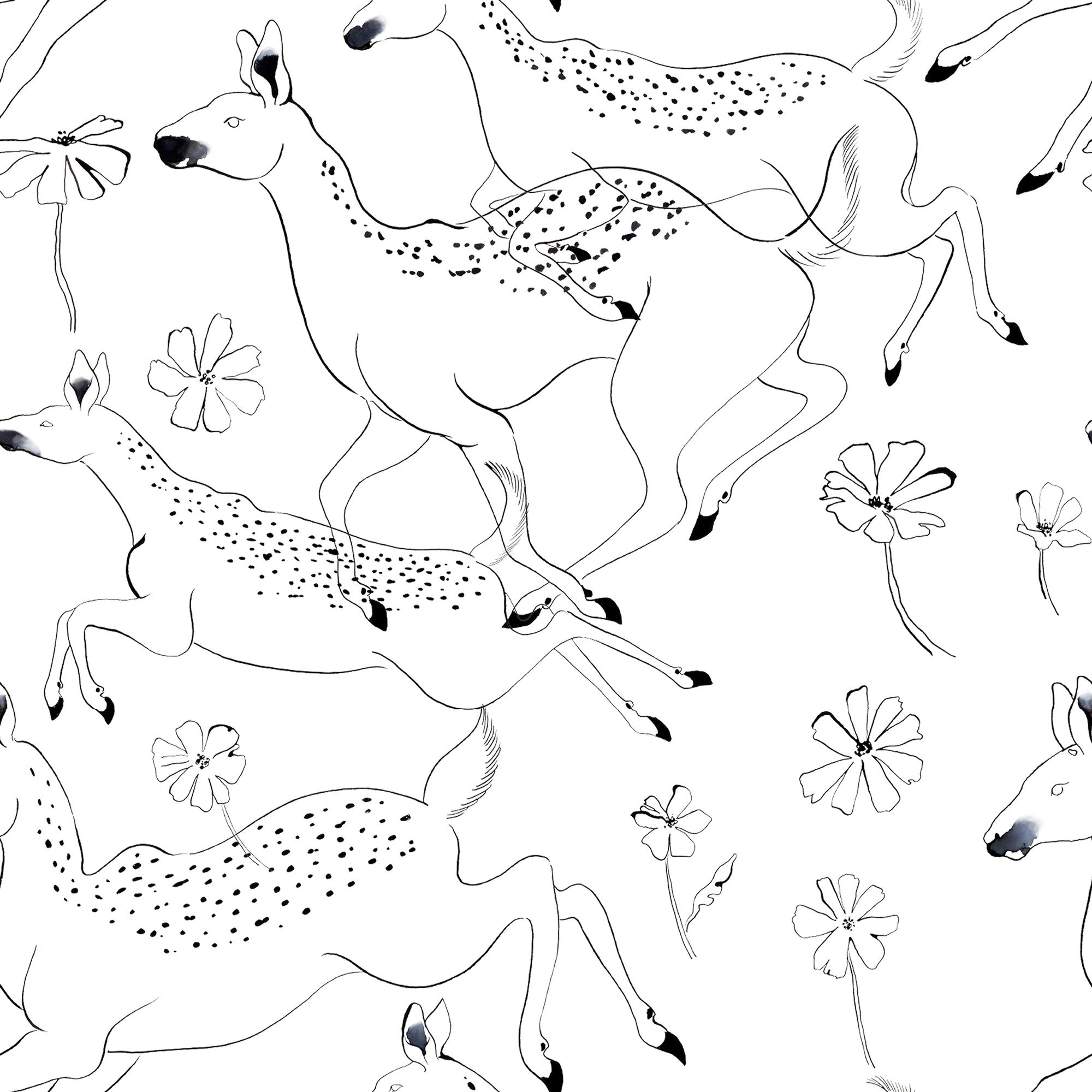 9700160 Jumping Bambis Linen Random Kids Wallpaper by Coordonné