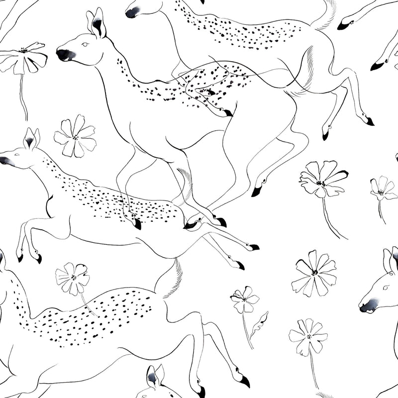 9700160 Jumping Bambis Linen Random Kids Wallpaper by Coordonné
