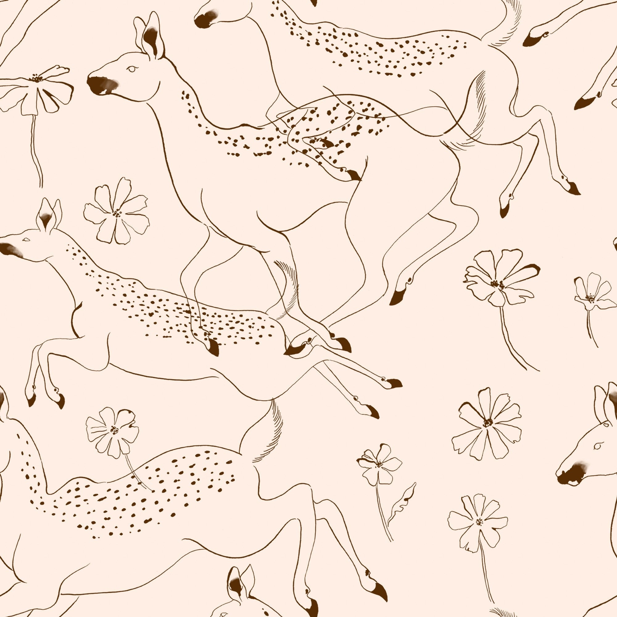 9700161 Jumping Bambis peach Random Kids Wallpaper by Coordonné