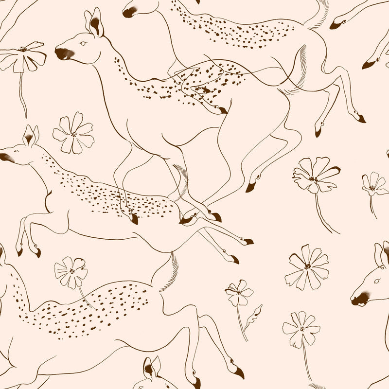 9700161 Jumping Bambis peach Random Kids Wallpaper by Coordonné
