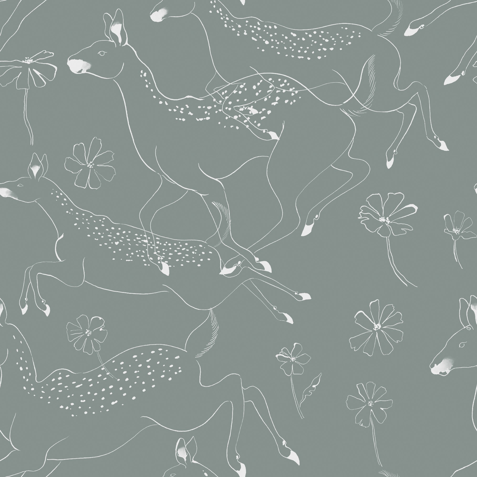 9700163 Jumping Bambis Cloud Random Kids Wallpaper by Coordonné