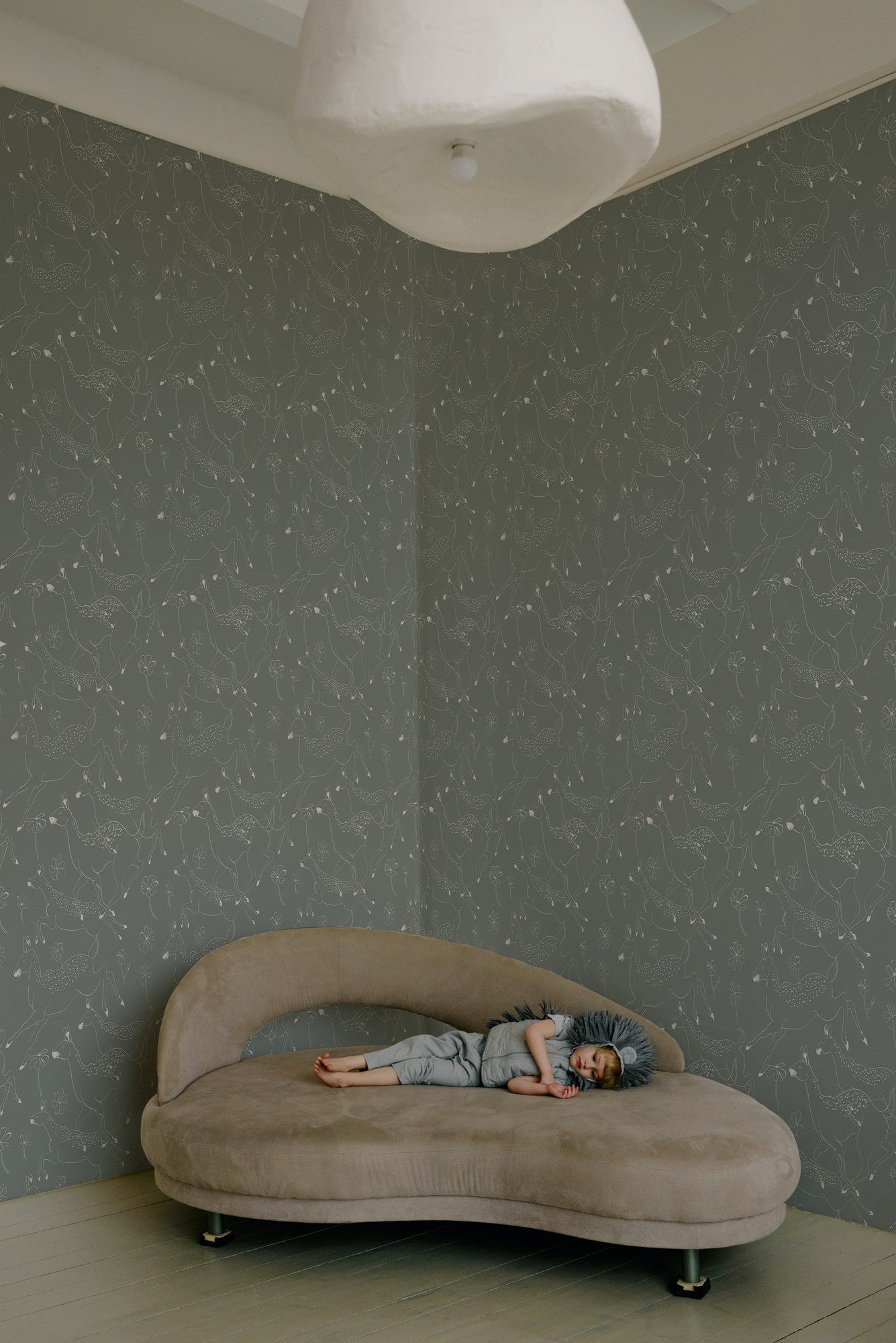 9700163 Jumping Bambis Cloud Random Kids Wallpaper by Coordonné