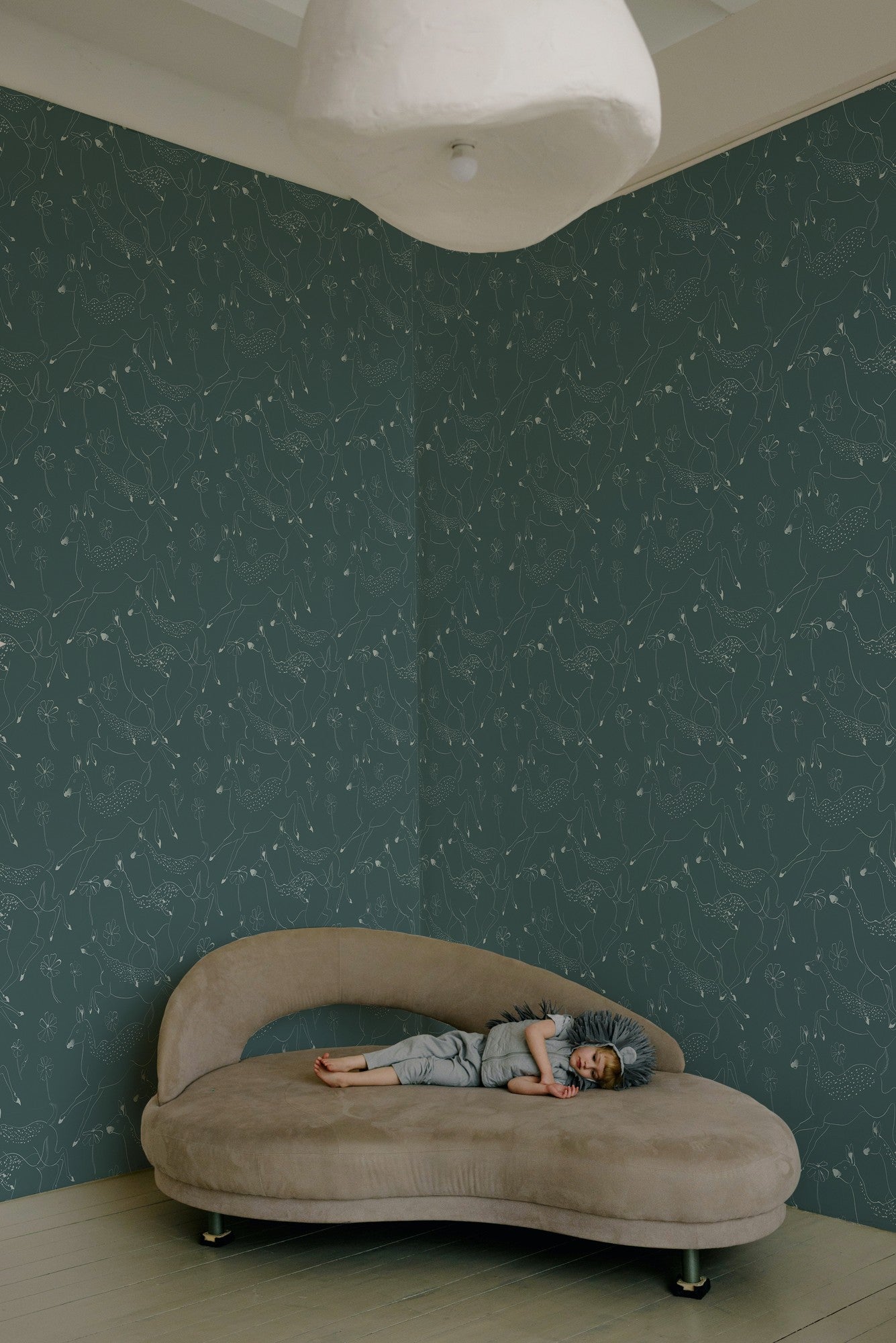 9700164 Jumping Bambis Aqua Random Kids Wallpaper by Coordonné