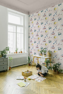 9700171 Draft Planes Sunrise Random Kids Wallpaper by Coordonné