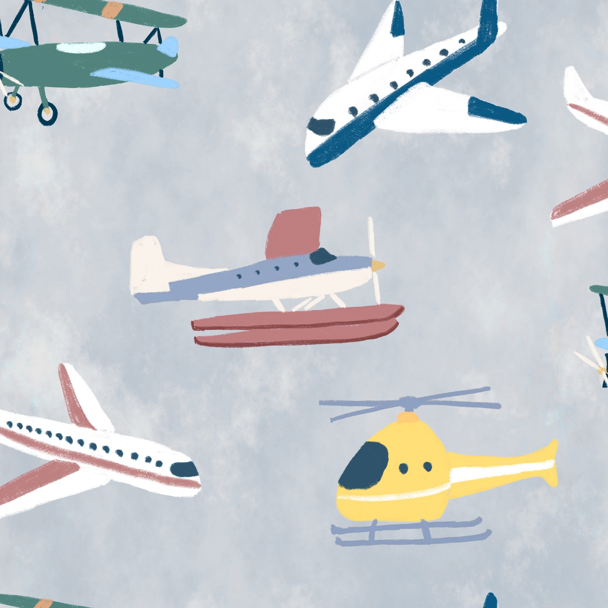 9700172 Draft Planes Cloud Random Kids Wallpaper by Coordonné