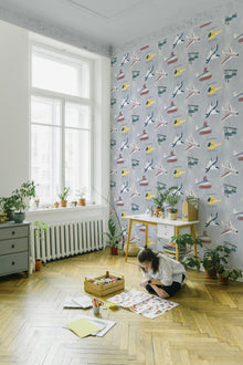 9700172 Draft Planes Cloud Random Kids Wallpaper by Coordonné