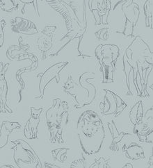9700184 Zoology Aqua Random Kids Wallpaper by Coordonné