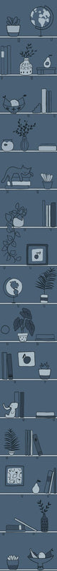 My Library Aqua Random Kids Wallpaper by Coordonné