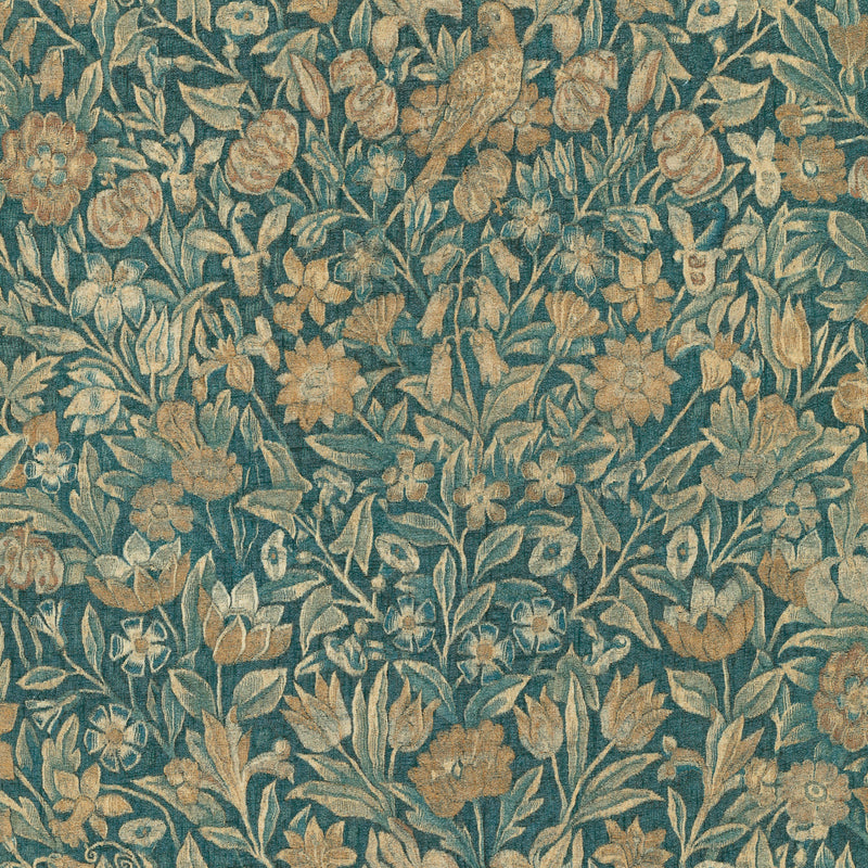 97911 Bouquet Teal Les Tapisseries Wallpaper by Arte