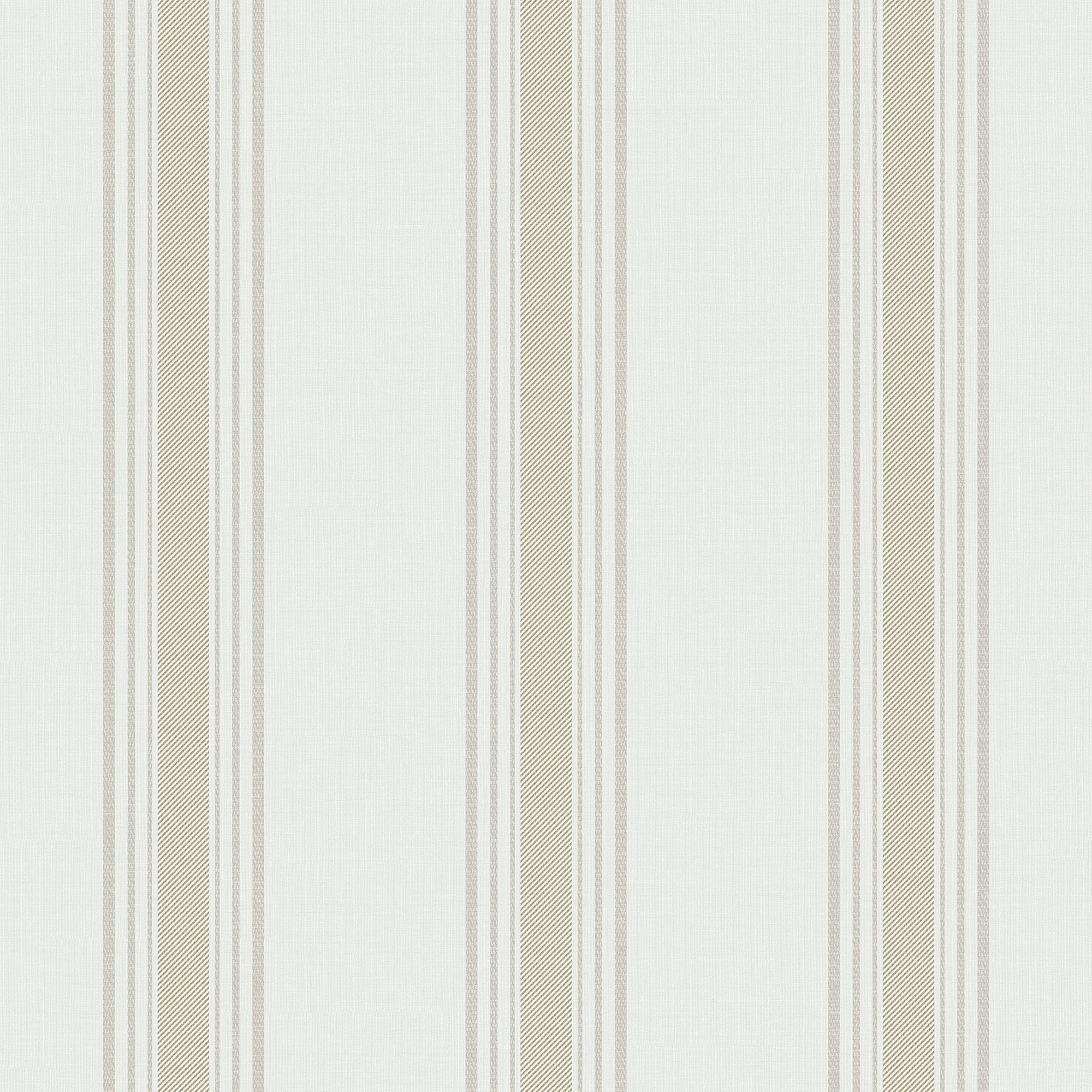 9810-2 Lane Stripe Beige and Silver Grey Essential Stripes Wallpaper by Galerie