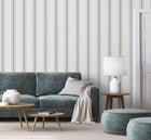 9810-4 Lane Stripe Green and Silver Grey Essential Stripes Wallpaper by Galerie