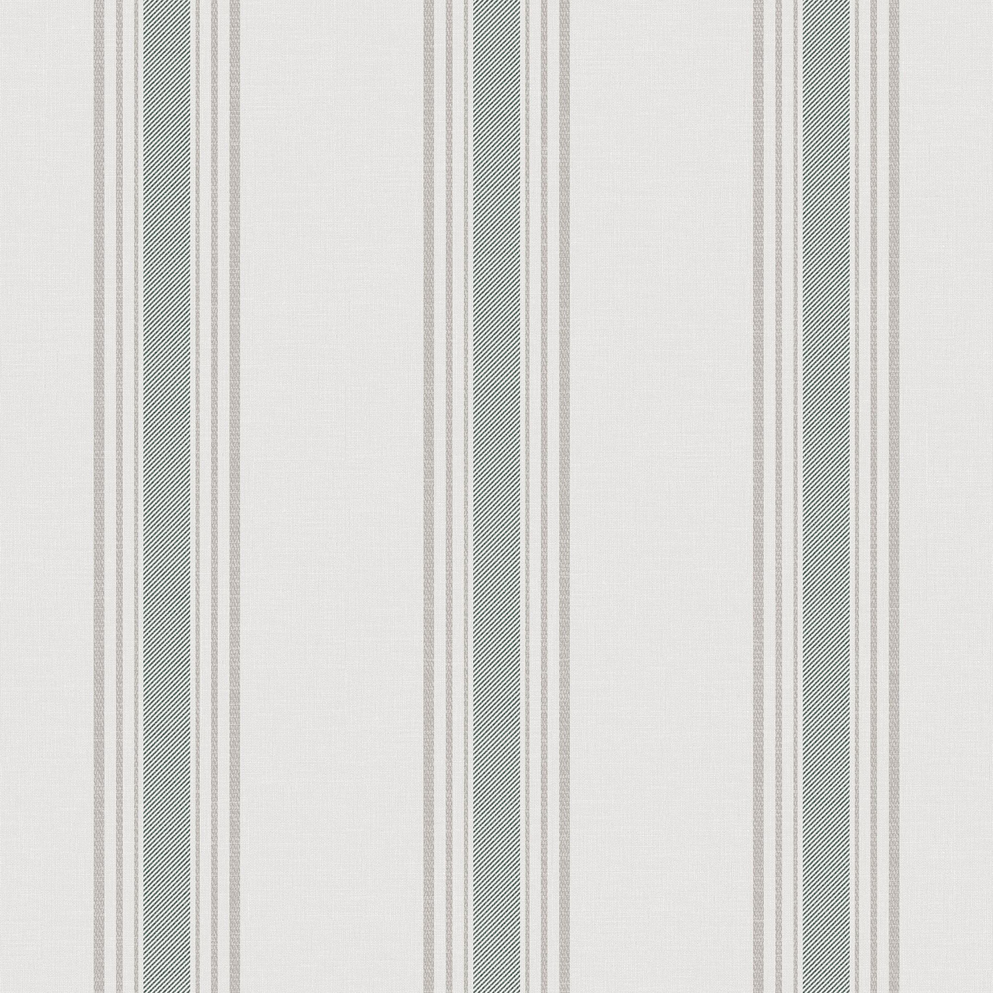 9810-4 Lane Stripe Green and Silver Grey Essential Stripes Wallpaper by Galerie