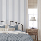 9811-1 Library Stripe Blue Essential Stripes Wallpaper by Galerie