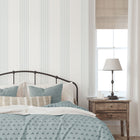9811-5 Library Stripe Blue Essential Stripes Wallpaper by Galerie