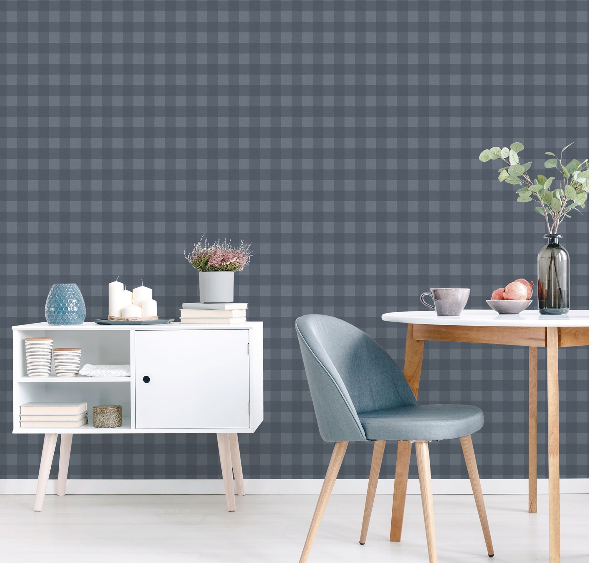 9813-1 College Blue Essential Stripes Wallpaper by Galerie