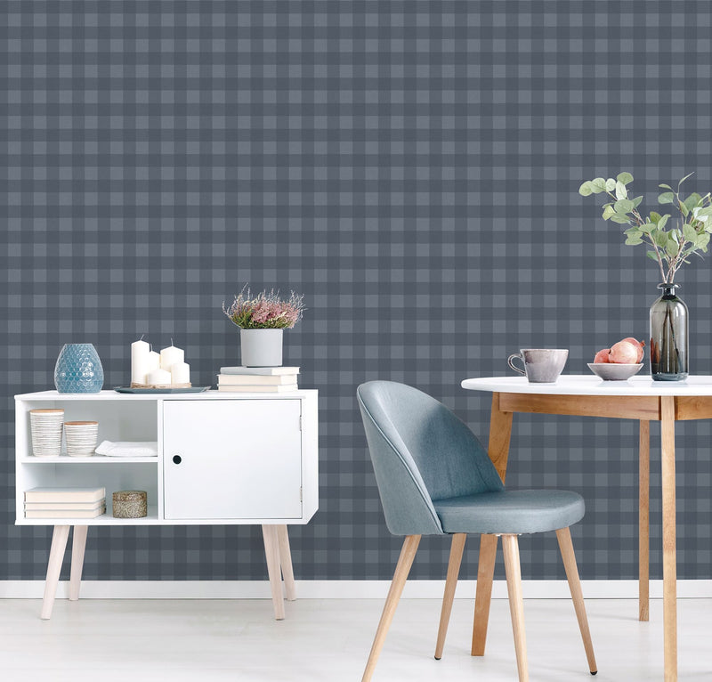 9813-1 College Blue Essential Stripes Wallpaper by Galerie