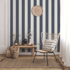 9814-1 Classic Stripe Blue Essential Stripes Wallpaper by Galerie