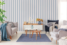 9815-1 Polo Stripe Blue and Red Essential Stripes Wallpaper by Galerie