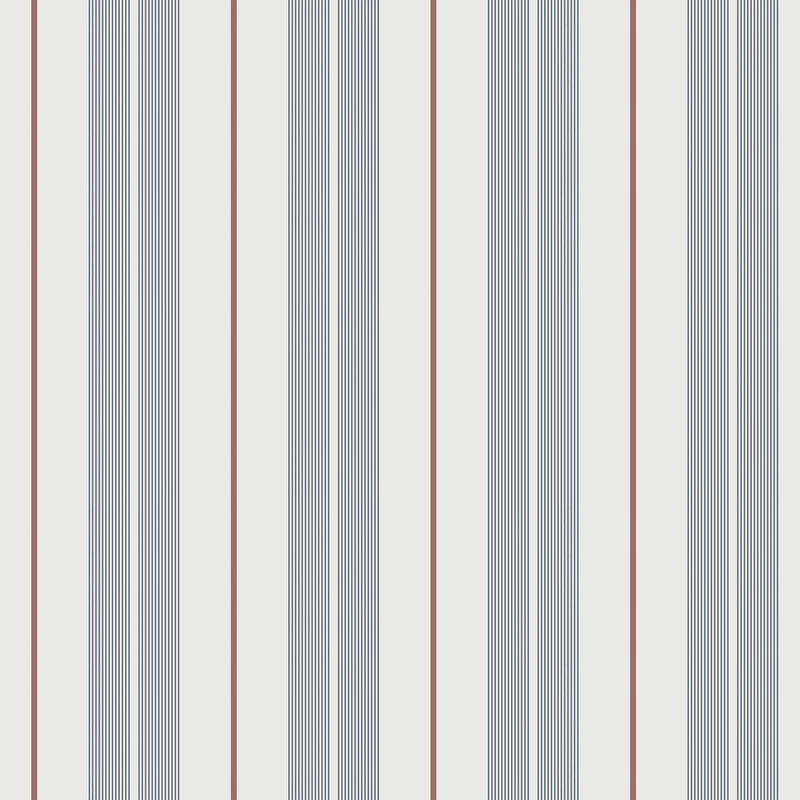 9815-1 Polo Stripe Blue and Red Essential Stripes Wallpaper by Galerie