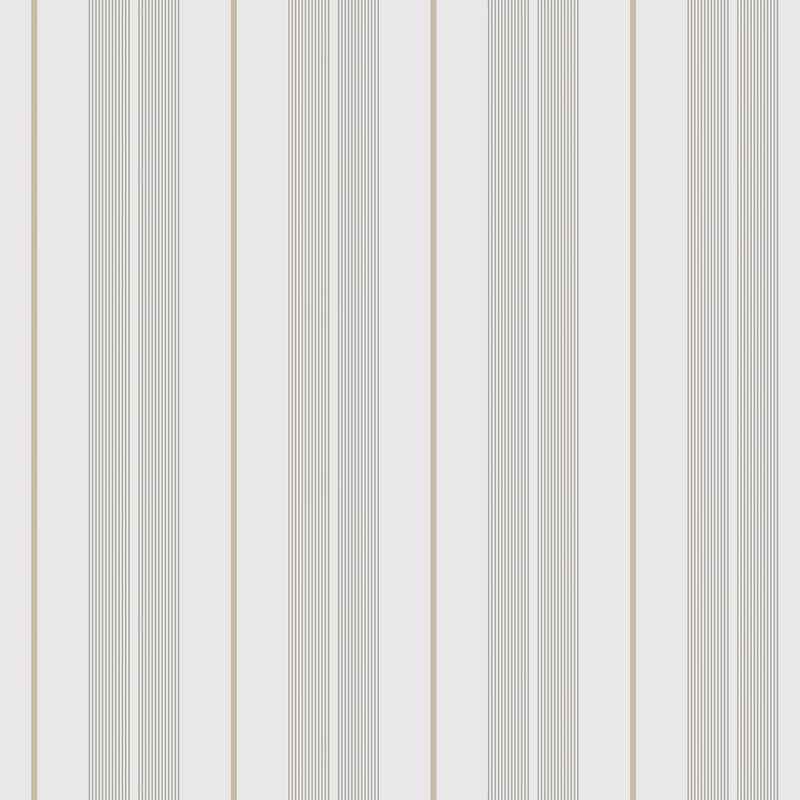 9815-3 Polo Stripe Silver Grey and Beige Essential Stripes Wallpaper by Galerie