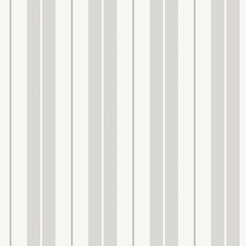 9815-5 Polo Stripe Green and Silver Grey Essential Stripes Wallpaper by Galerie