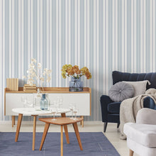 9815-6 Polo Stripe Blue Essential Stripes Wallpaper by Galerie