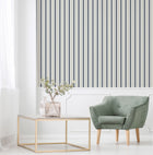 9816-1 Royal Stripe Blue and Green Essential Stripes Wallpaper by Galerie