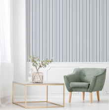 9816-2 Royal Stripe Blue Essential Stripes Wallpaper by Galerie