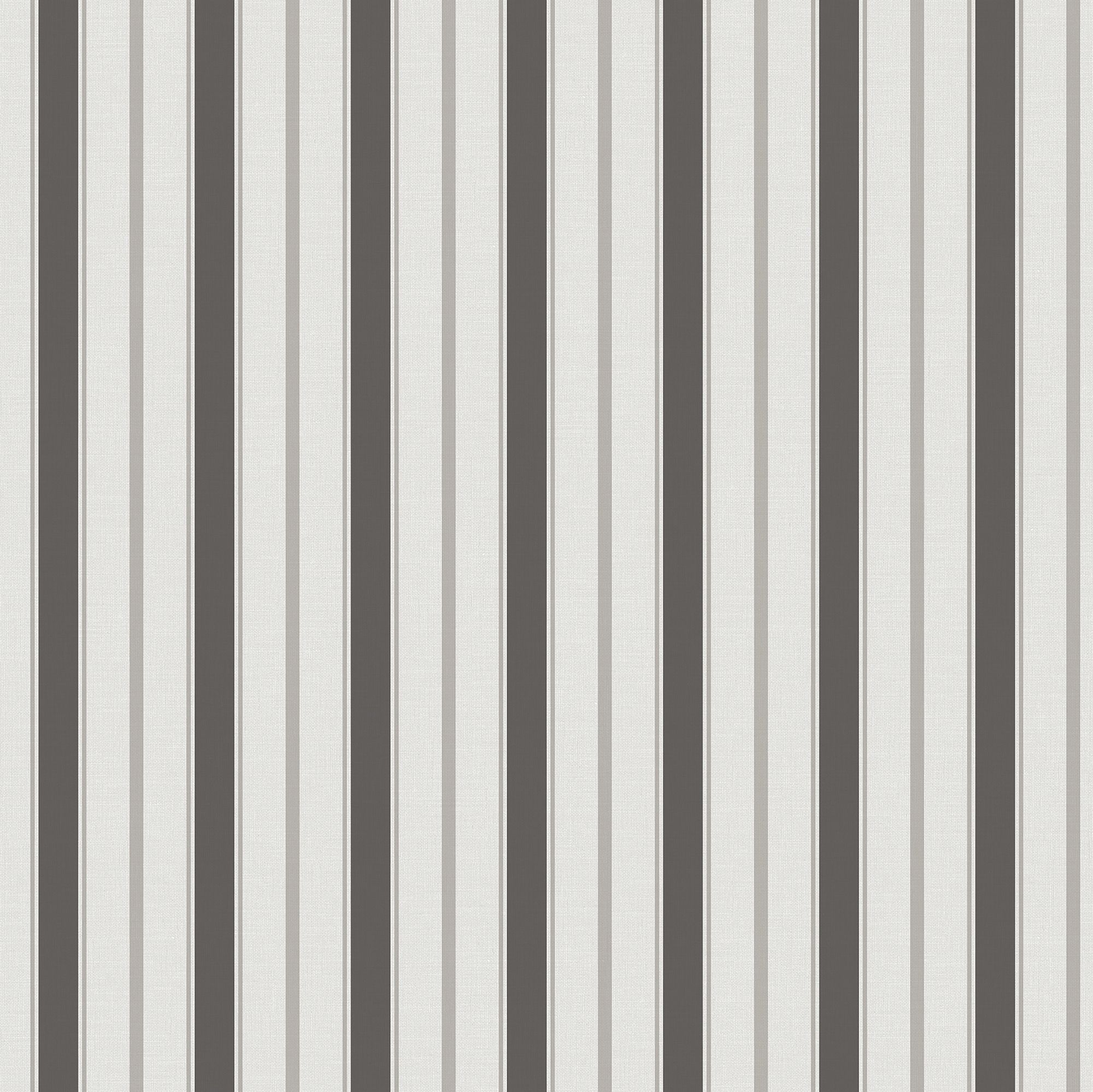 9816-4 Royal Stripe Black and Silver Grey Essential Stripes Wallpaper by Galerie