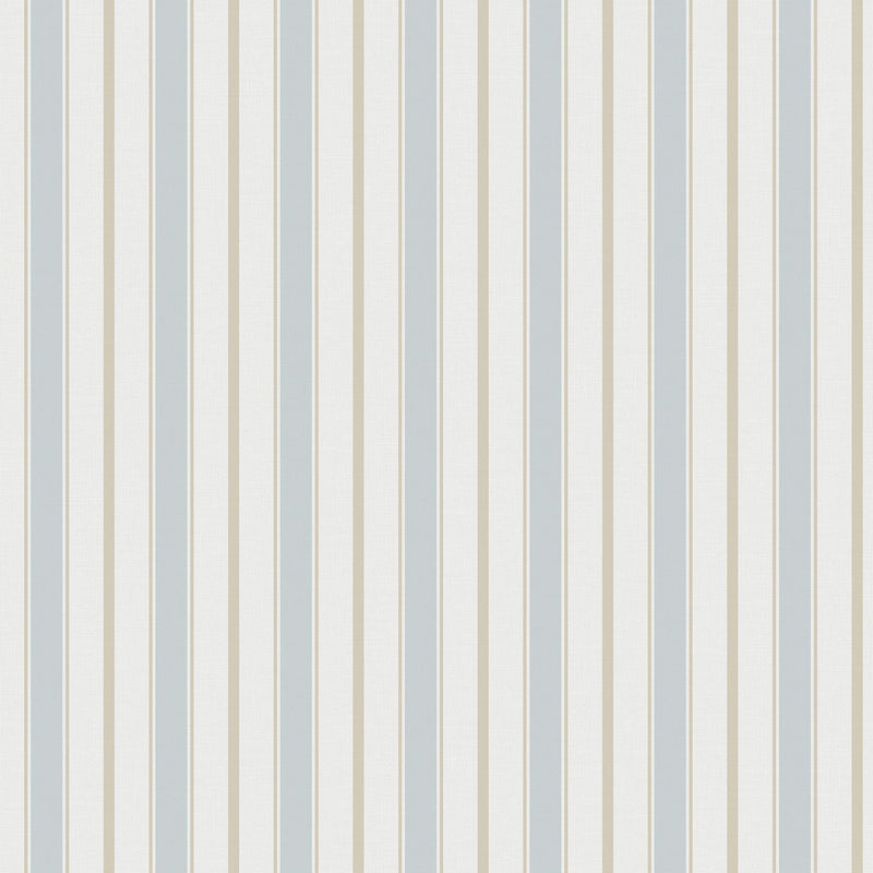 9816-5 Royal Stripe Blue and Beige Essential Stripes Wallpaper by Galerie