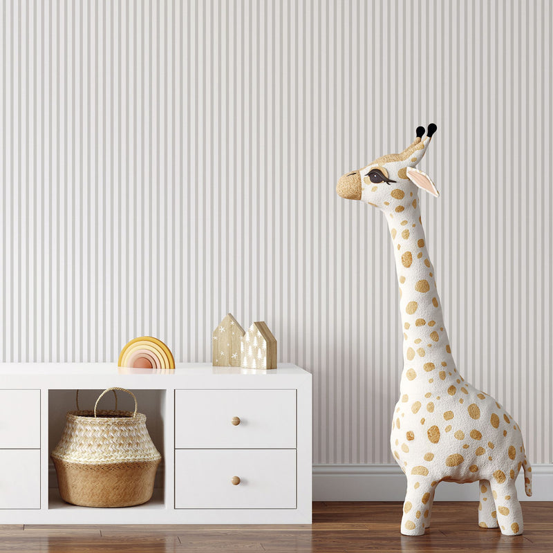 9817-3 Closet Stripe Silver Grey Essential Stripes Wallpaper by Galerie