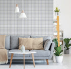 9819-3 Oxford Silver Grey and Blue Essential Stripes Wallpaper by Galerie
