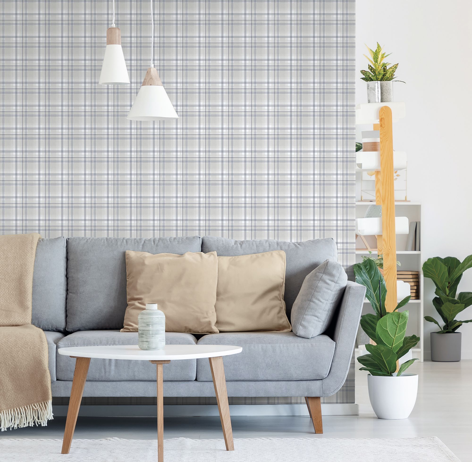 9819-3 Oxford Silver Grey and Blue Essential Stripes Wallpaper by Galerie