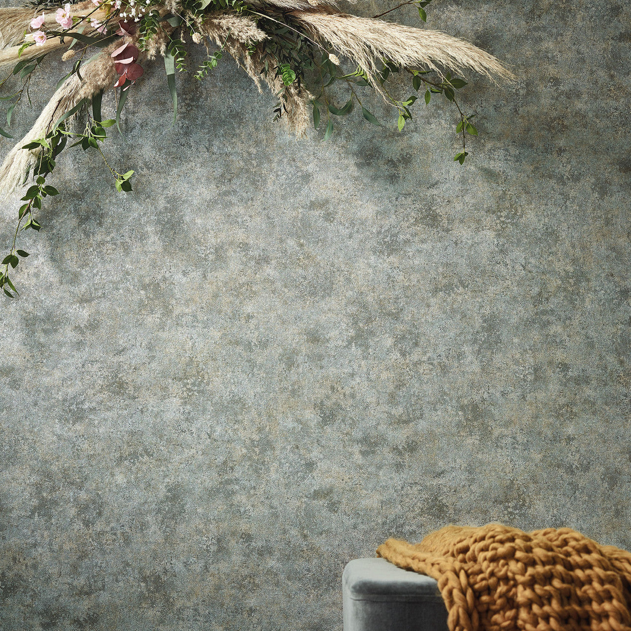 99117 Clay Natural Opulence Grey Green Wallpaper By Galerie