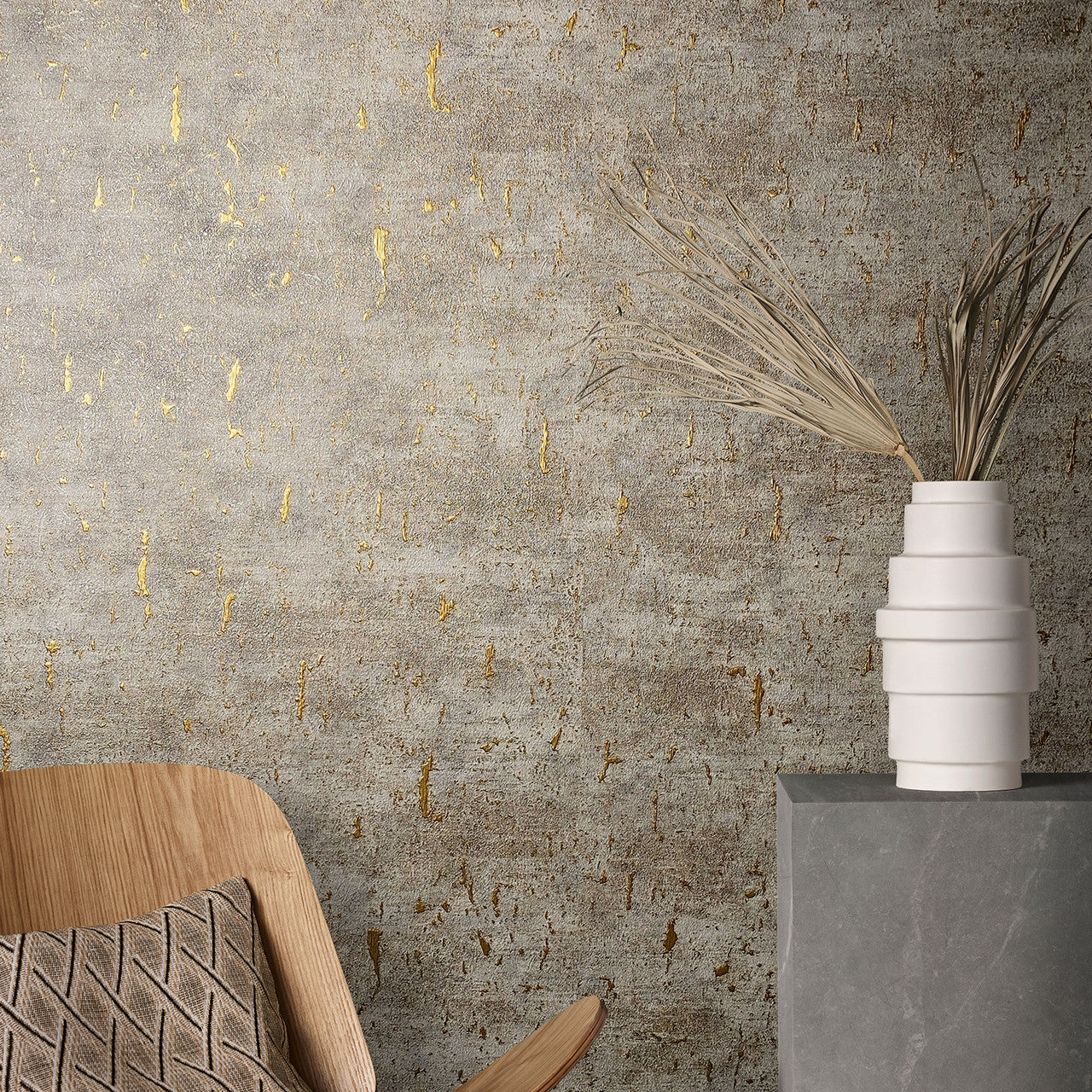99125 Cork Natural Opulence Brown Grey Wallpaper By Galerie