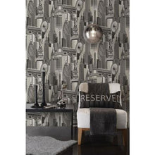 99270 Skyline Flock Wallpaper by Holden