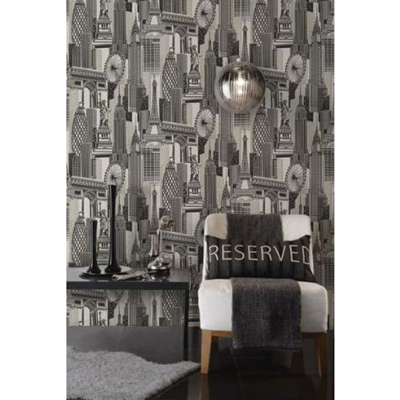 99270 Skyline Flock Wallpaper by Holden