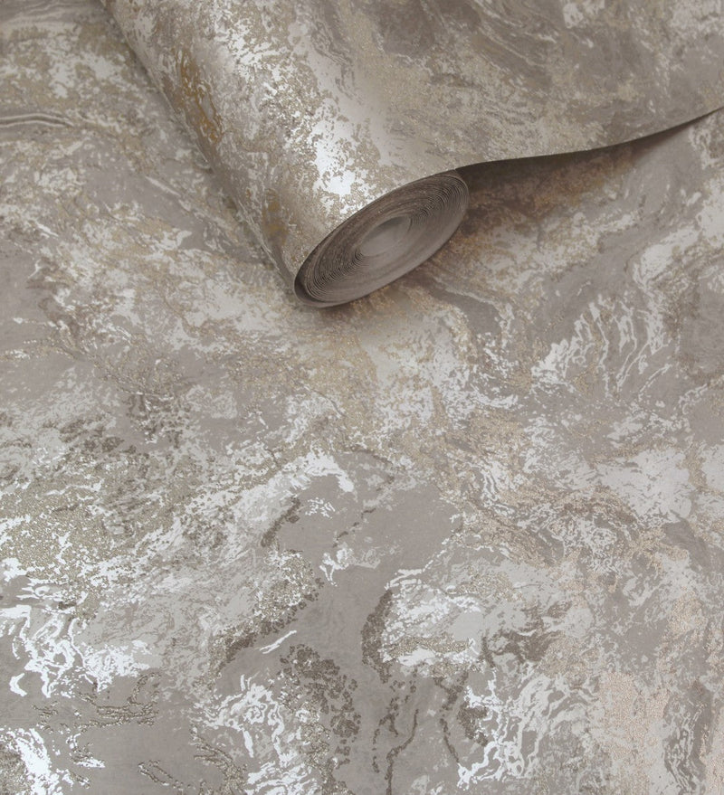 99372 Calacatta Bead Taupe Wallpaper by Holden Decor