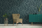 99405 Brindle Flock Teal Wallpaper by Holden