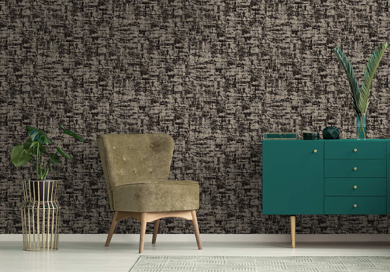 99406 Brindle Flock Black Wallpaper by Holden