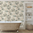 659863 Opulenza Leaf Blue Wallpaper by Rasch