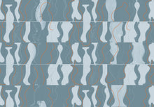 A00110 Archeological Aqua Geo Mural by Coordonné